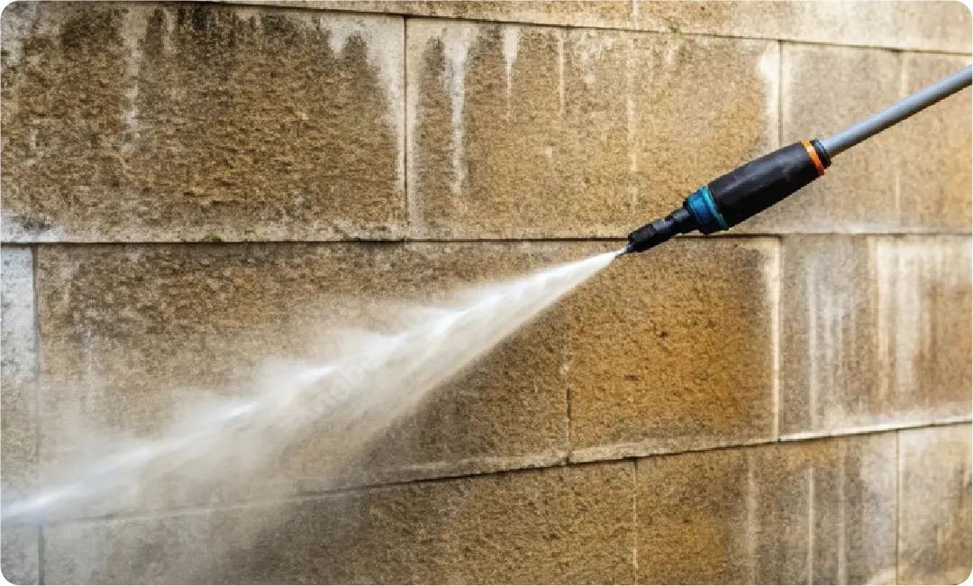 外廻り簡易清掃の様子